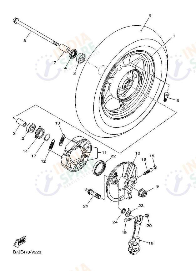 FRONT WHEEL FOR DRUM BRAKE